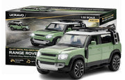 UCRAVO 1:32 Scale Range Rover Defender Alloy Metal Die Cast Car | Pull Back Toy Vehicle with Light & Music Openable Doors Premium Miniature Model Car Collectible Metal Toy Gift for Children & Adults