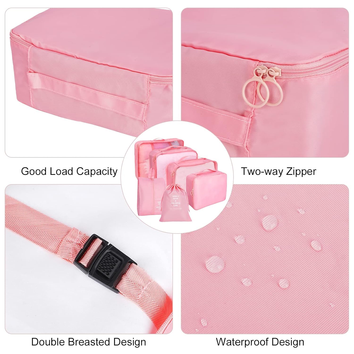 Ucravo Packing Cubes for Suitcases,7 Pcs Travel Luggage Organiser Bags,waterproof Packing Cubes for Backpack Suitcase,travel Essentials Bag Compression Storage Bags,travelling Accessories(grey)