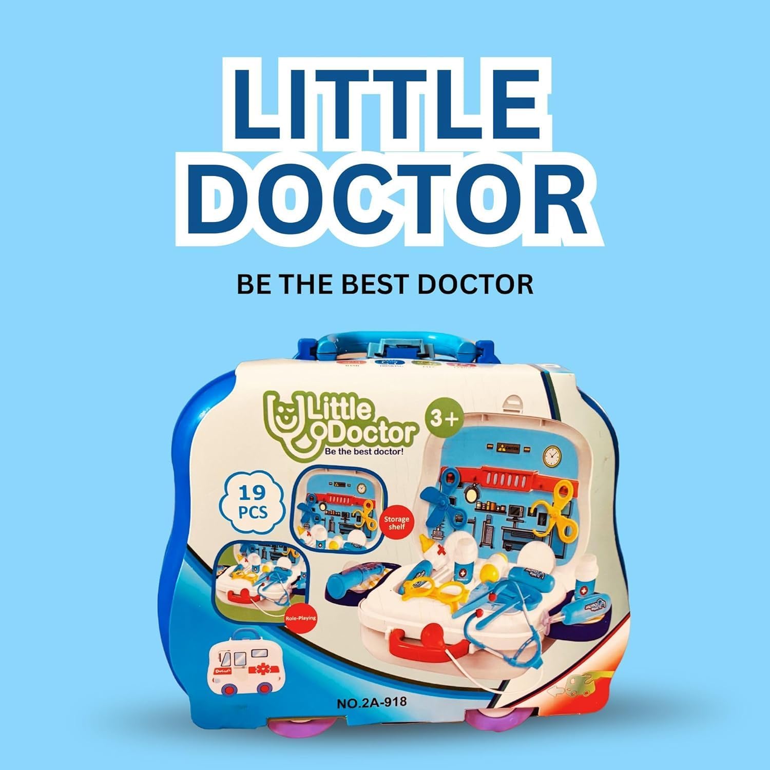 UCRAVO Kids Doctor Play Set Medical Kit Toy for Boys & Girls Doctor Kit with Stethoscope, Tools & Storage Carry Case | Educational Role Play Toy for Toddlers, Preschool Learning,Indoor Activity Toy