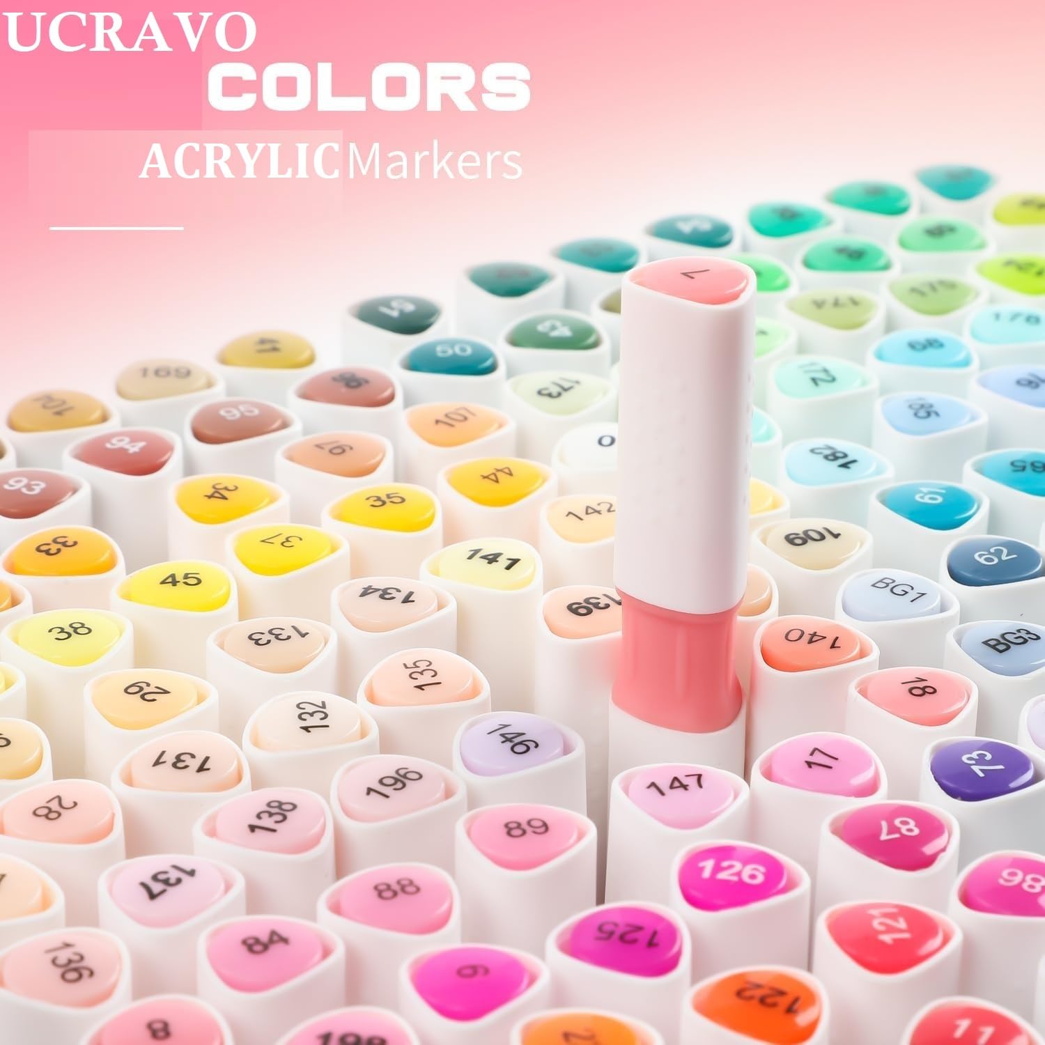 UCRAVO Dual Tip Acrylic Marker Pens Set of 80 Brush and Ultra Fine Tips Rich Pigment, Fast Drying, Non-Toxic Acrylic Paint Markers for Rock Painting, Canvas Art,Wood,Ceramic, Plastic & Home Decor DIY