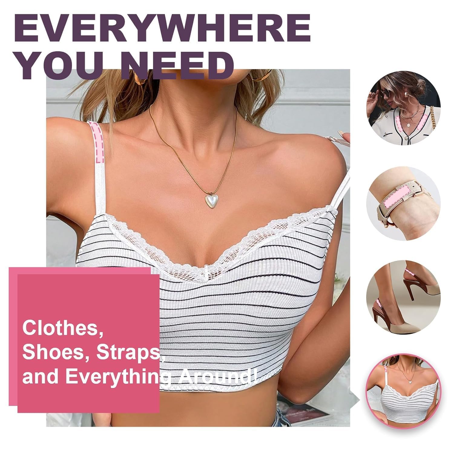 UCRAVO 216 Strips Double Sided Tape for Fashion, Fabric Tape & Body Tape, fashion tape for women double-sided, body tape to stick clothes,dress tape for women, clear tape