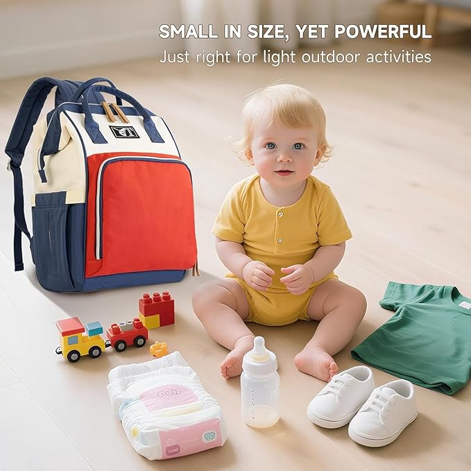 UCRAVO Diaper Bag Backpack for Mothers – Large Capacity Baby Travel Bag with Insulated Bottle Pockets, Waterproof Maternity Nappy Bag, Multi-Function Baby Organizer for Moms & Dads