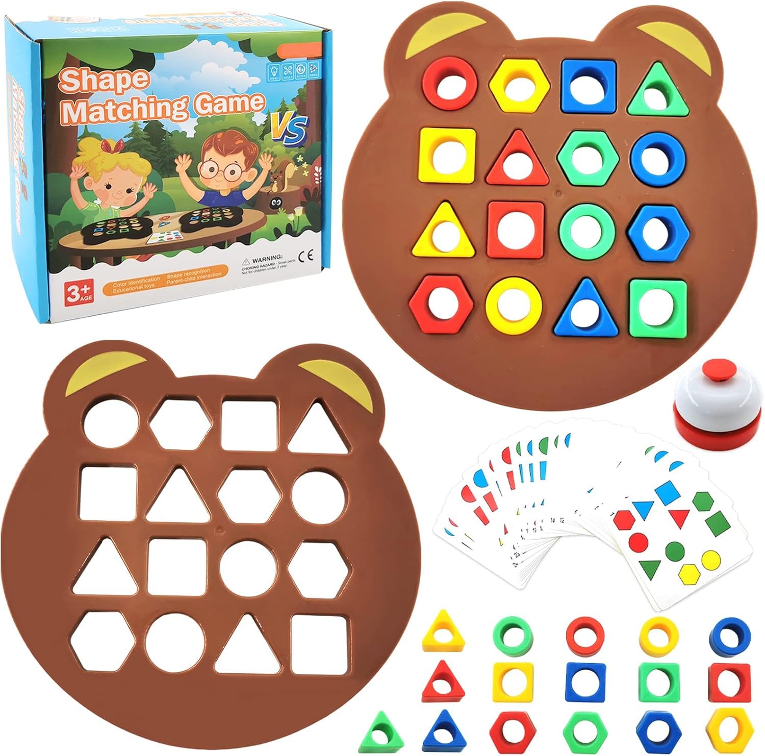UCRAVO Toys for Children to Learn Shape, Shape Matching Game, Shape Adjustment Game, Colour Sensory Learning Toy, Shape Matching Puzzle Game, Puzzle Game, Montessori Toys Sensory Learning Toy