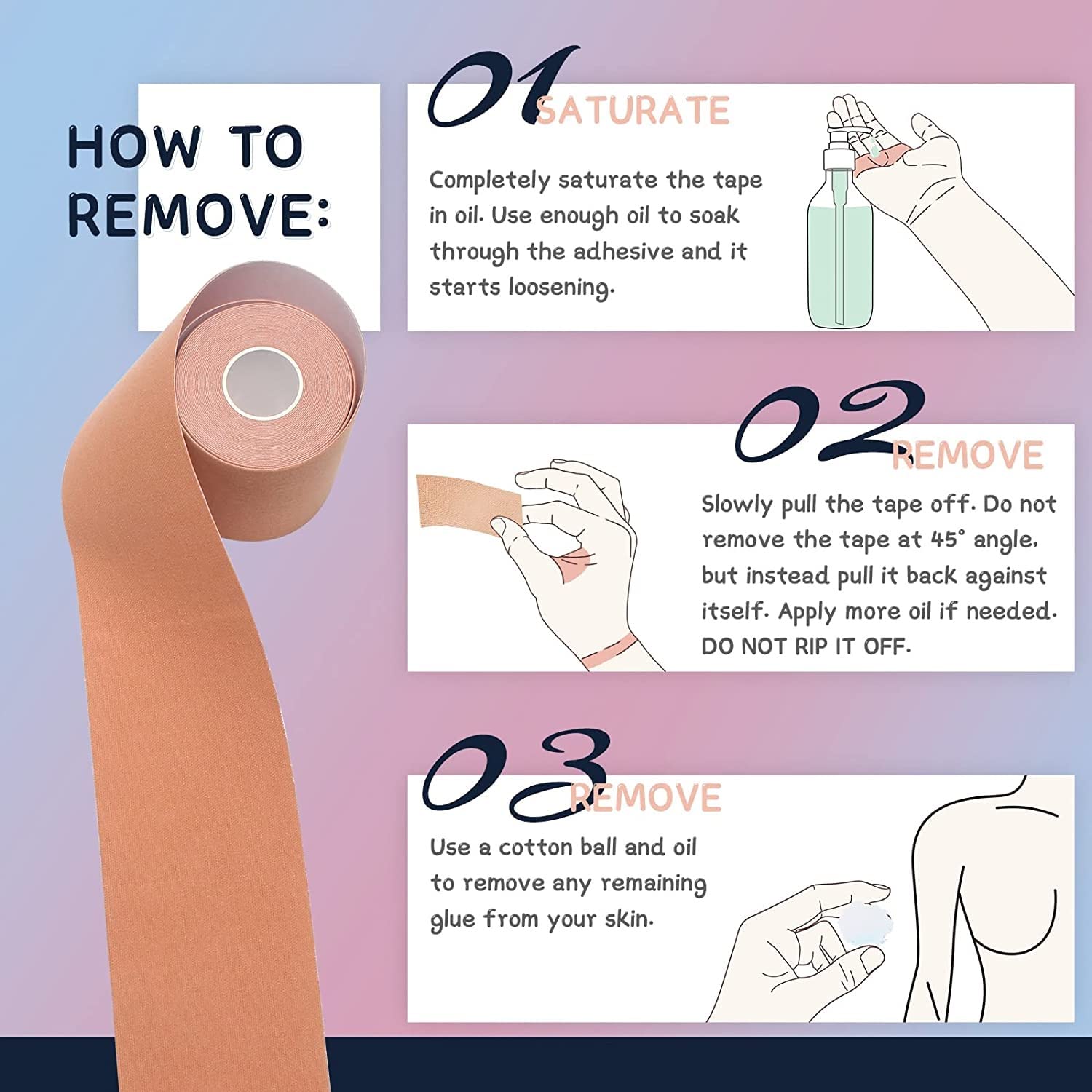 UCRAVO Boob Tape kit - Instant Boob Lift Tape with 10 Reusable Nipple Pasties, 36 Double Sided Fashion Strips for Cloth, Adhesive Bra Push Up Boob Tape for Large Breasts for Women Clothing and Body