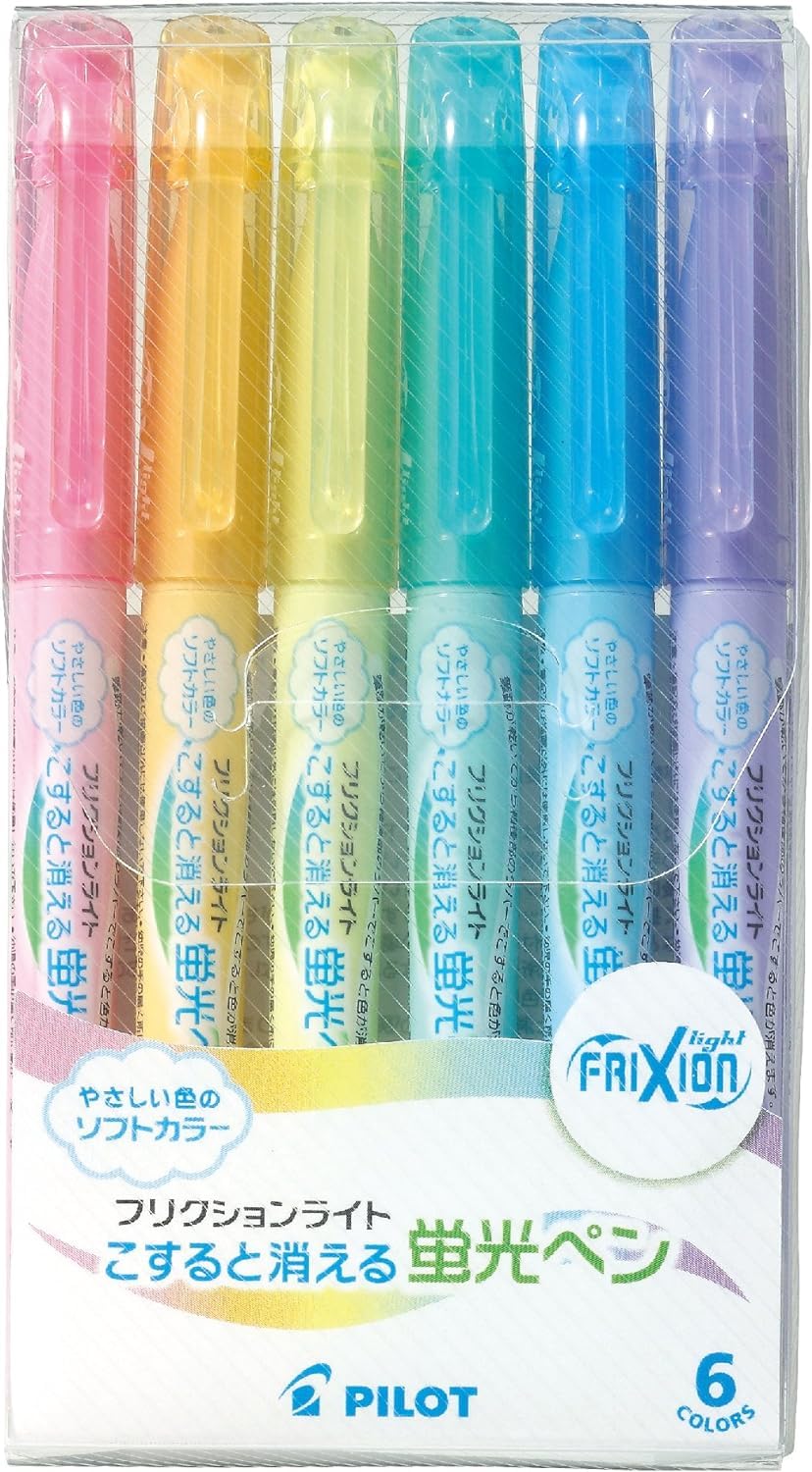 UCRAVO Erasable Highlighter Pen Light Soft Color,Hot Erasable Marker Pens,Chisel Tip Marker Pen with Rubber for Adults Kids Students School Office Stationary Supplies Gifts,6 Color