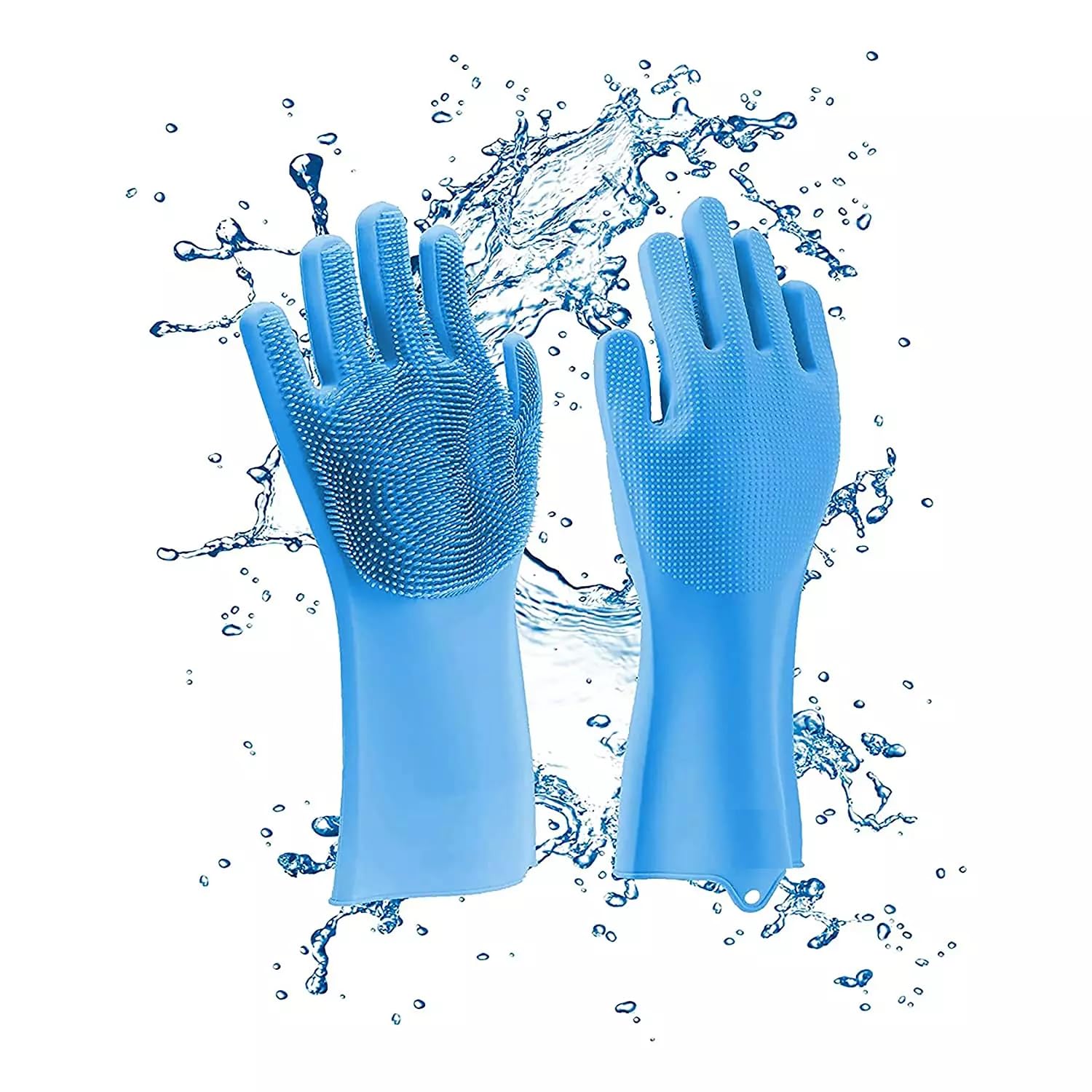 UCRAVO Magic Dishwashing Cleaning Sponge Scrubbing Gloves Food Grade Silicone Dishwashing, Carwash, Pet Bathing, Multi-Purpose Cleaning Gloves Pet Bath Massage Gloves, Anti-Bite Hand Guard