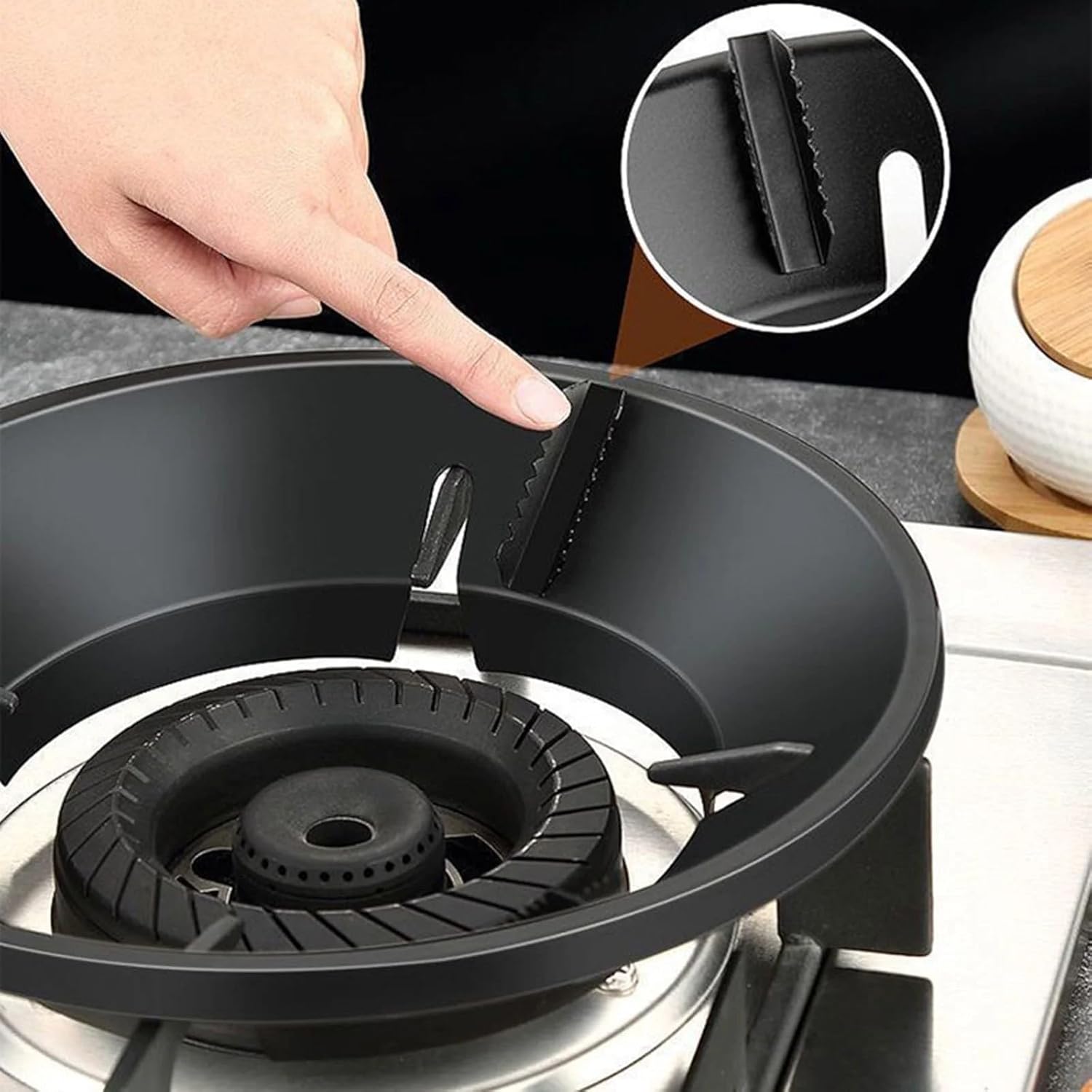 UCRAVO Silver 1Pcs Heavy Material Gas Stove Burner Stand Gas Chula Burner Gas Saver Jali Ring Fire & Windproof Energy Saving, Gas Chula Support Stand 4 Legs Supported For Indian Gas 0.7mm Thickness