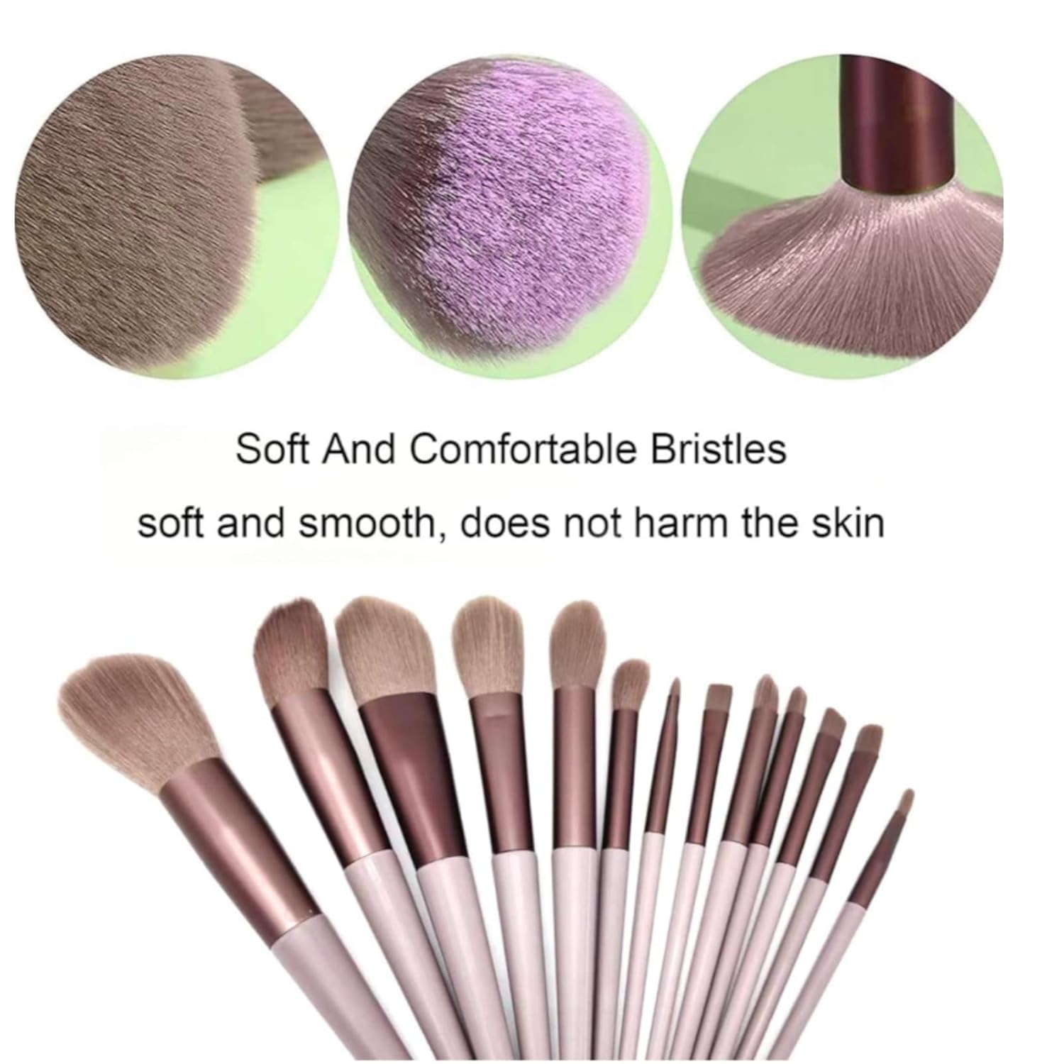 UCRAVO 13 Pcs Professional Makeup Brush Set, Premium Synthetic Foundation Brush Kit, Complete Make up Brush Set with Cosmetic Bag for Eyeshadow & Blending