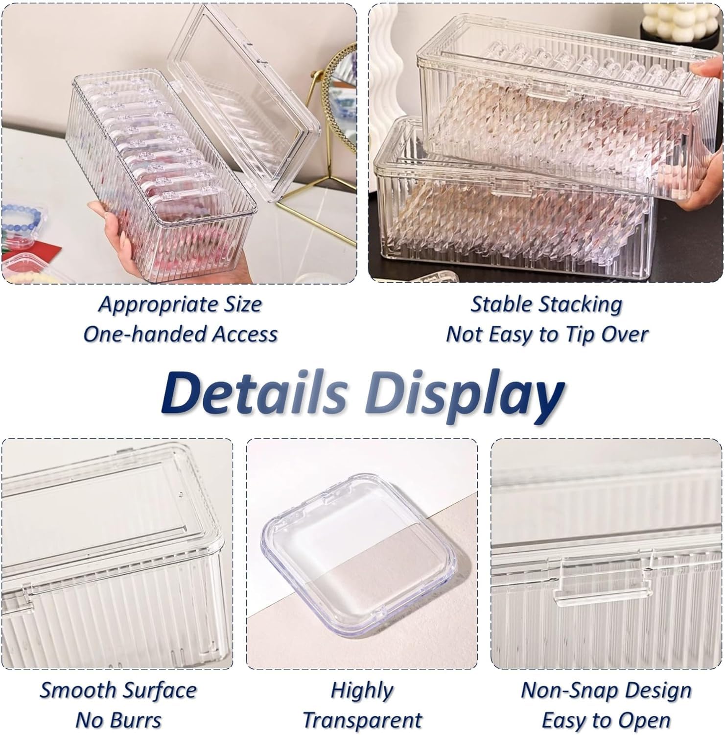 UCRAVO Jewelry Organizer Box Set with 10 Compartments Transparent Portable Storage Case for Earrings Rings,Necklaces, Bracelets, Bangle Organizer,Watch Anti-Oxidation Travel Jewellery Box for Women