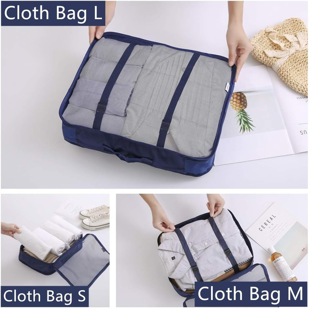 Ucravo Packing Cubes for Suitcases,7 Pcs Travel Luggage Organiser Bags,waterproof Packing Cubes for Backpack Suitcase,travel Essentials Bag Compression Storage Bags,travelling Accessories(grey)