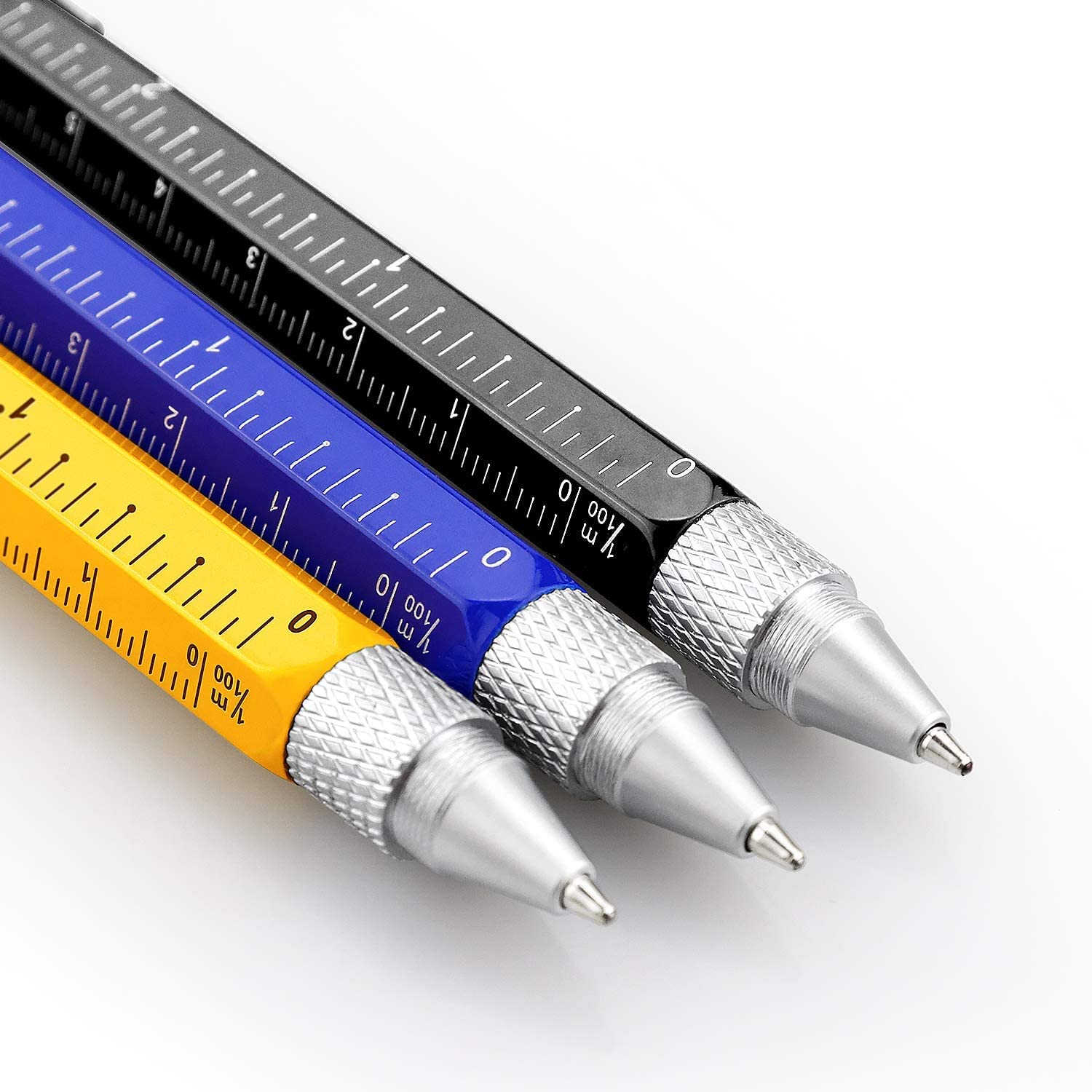 UCRAVO Gift Pen for Men 6 in 1 Multitool Tech Tool Pen Screwdriver Pen with Ruler, Levelgauge, Ballpoint Pen and Pen Refills, Unique Gifts for Men