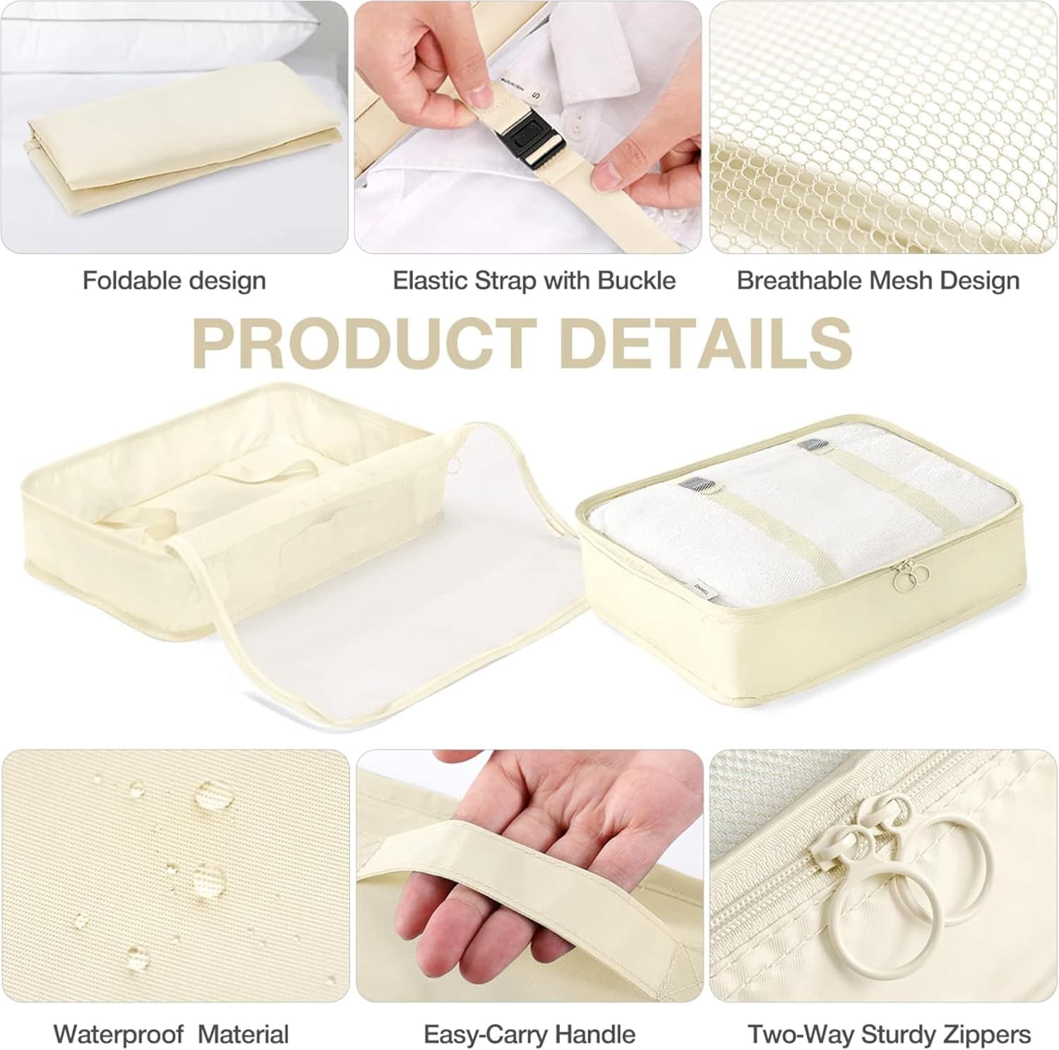 Ucravo Packing Cubes for Suitcases,7 Pcs Travel Luggage Organiser Bags,waterproof Packing Cubes for Backpack Suitcase,travel Essentials Bag Compression Storage Bags,travelling Accessories(grey)