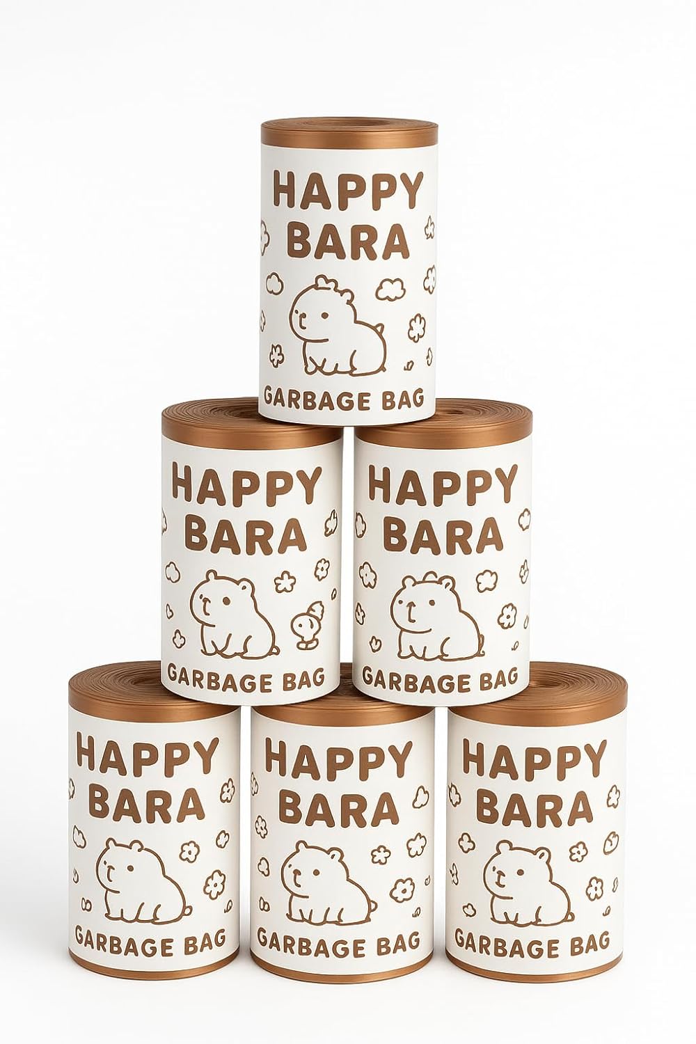 UCRAVO Capybara Garbage Bags Roll Pack of 6 (240 Bags) | Strong Heavy Duty Disposable Dustbin Bags | Leak Proof Garbage Bags for Kitchen, Bathroom, Office, Hotels, Hospitals & Commercial Use