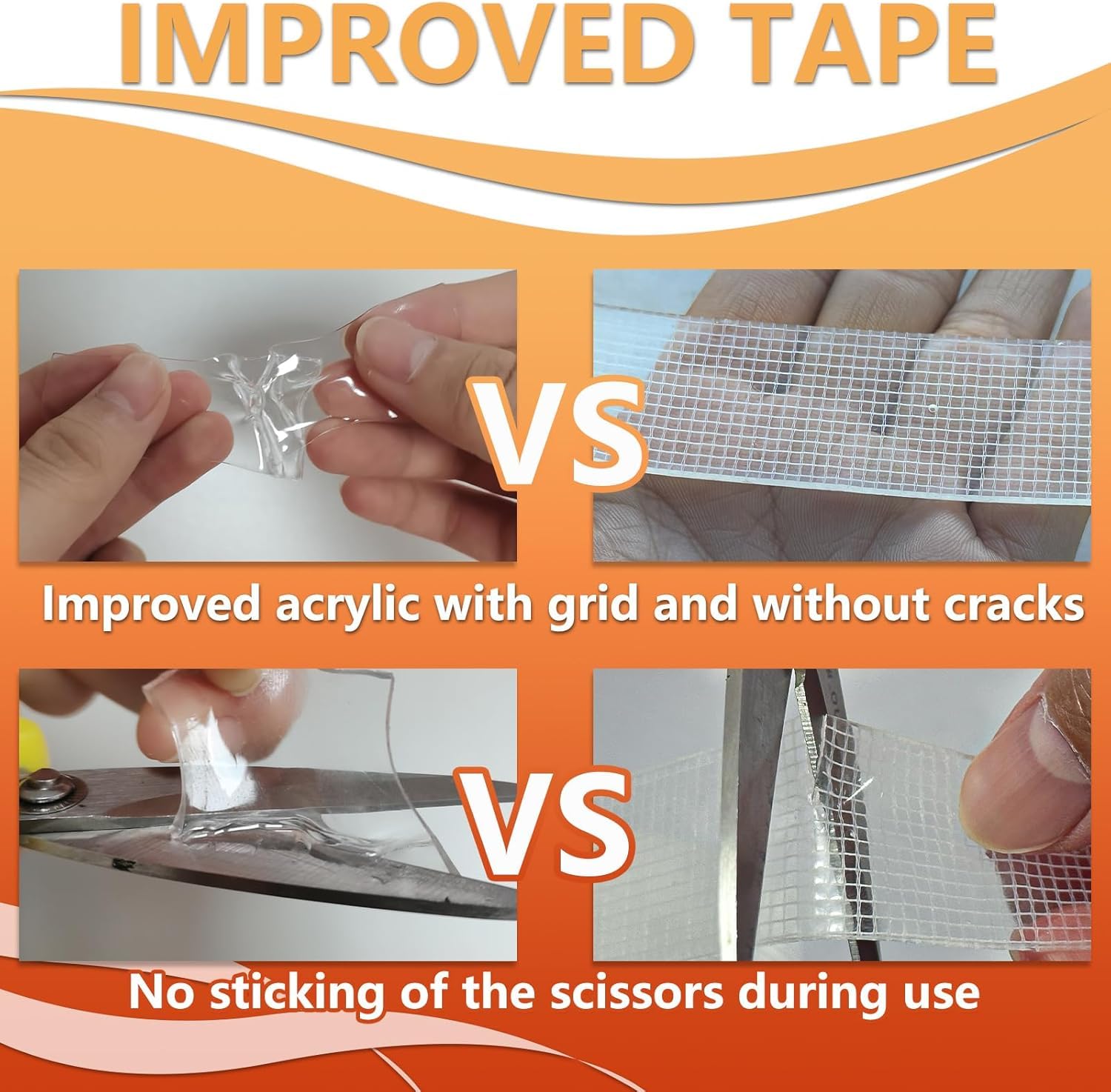 UCRAVO Gen.2 Extra Heavy Duty Double Sided Grid Grip Tape 3 Meter Reusable Multipurpose Adhesive Strip |Transparent, Removable, Washable, Traceless Wall Mounting Tape Strong Sticky Silicone Grip Tape