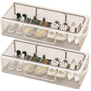 UCRAVO 27 L Foldable Shoe Organizer Box, 1PC Stackable Shoe Storage Bin with Lid & Clear Window for Closet, Under Bed, Entryway, Dustproof Space Saver Closet Shoe Box for Underbed, Bedroom