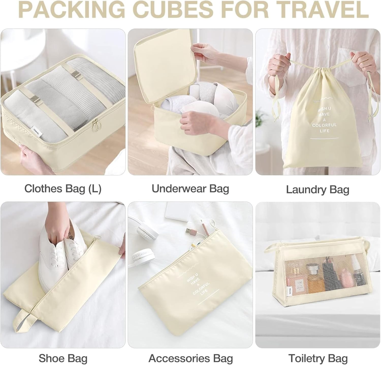 Ucravo Packing Cubes for Suitcases,7 Pcs Travel Luggage Organiser Bags,waterproof Packing Cubes for Backpack Suitcase,travel Essentials Bag Compression Storage Bags,travelling Accessories(grey)