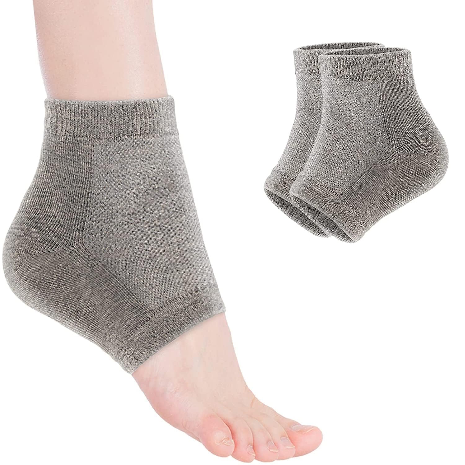 UCRAVO Silicone Gel Heel Socks for Cracked Heel Repair, Moisturizing Heel Sleeves for Dry Hard Heels,Pain Relief, Plantar Fasciitis Support,Reusable Protector Pads for Men & Women Foot Care