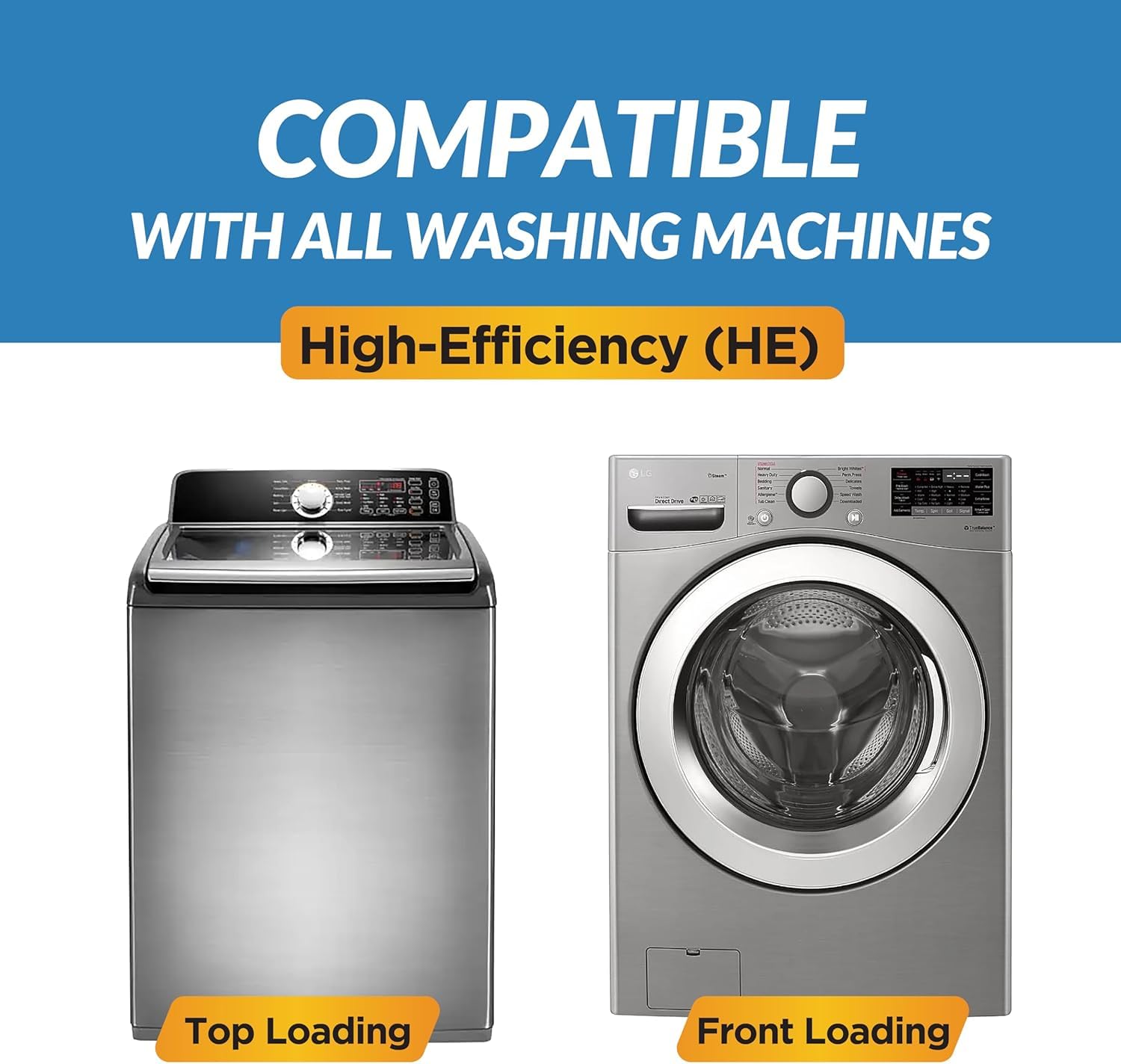 UCRAVO Washing Machine Cleaner Tablets 100 PCS Deep Cleaning Descaler for Front Load & Top Load Washing Machine Removes Odor & Hard Water Residue | Automatic Washing Machine Cleaner Blocks