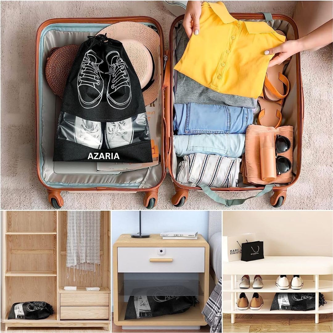 UCRAVO Shoe Bag for Travel & Storage Travel Organizer for Women & Men Travel Accessories Shoe Organizer Shoe Bags Pouches Travel Shoe Cover for Travelling Travel Essentials (Pack of 6)