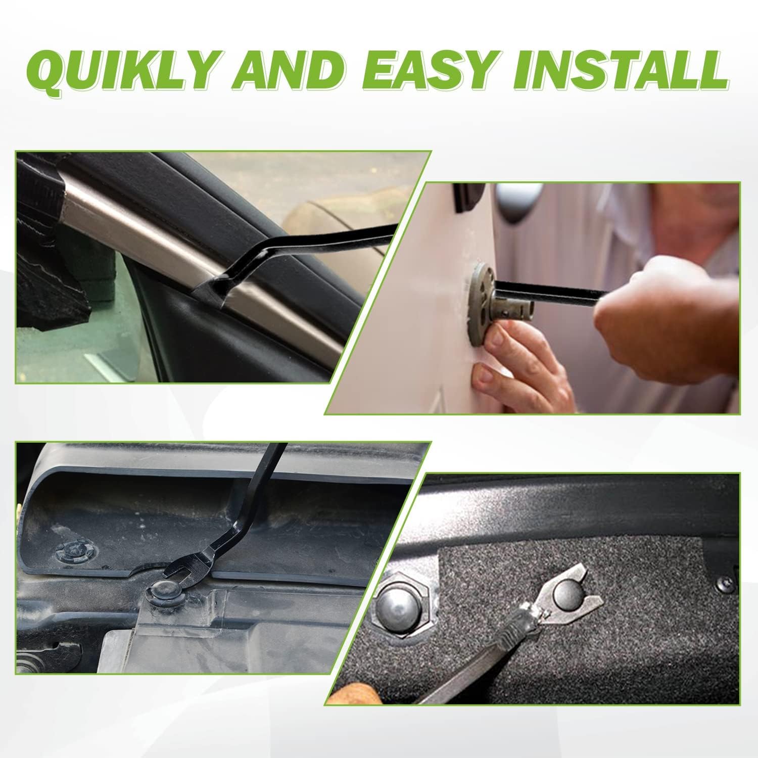 UCRAVO Car Bumper Repair Tool Kit 100 PCS Universal Car Bumper Clips,Door Trim Panel Retainer Clip,Plastic Rivets Push Fasteners with Fastener Remover Tools Interior Exterior Panel Fixing Repair Kits