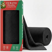 UCRAVO Microfiber Cleaning Cloth Roll, 20Pcs, 4000 Times Washable 10X Cheaper Than Paper Kitchen Towel Roll Ultra Absorbent Lint Free Microfiber Cleaning Cloth for Kitchen Tearable, Reusable - Black