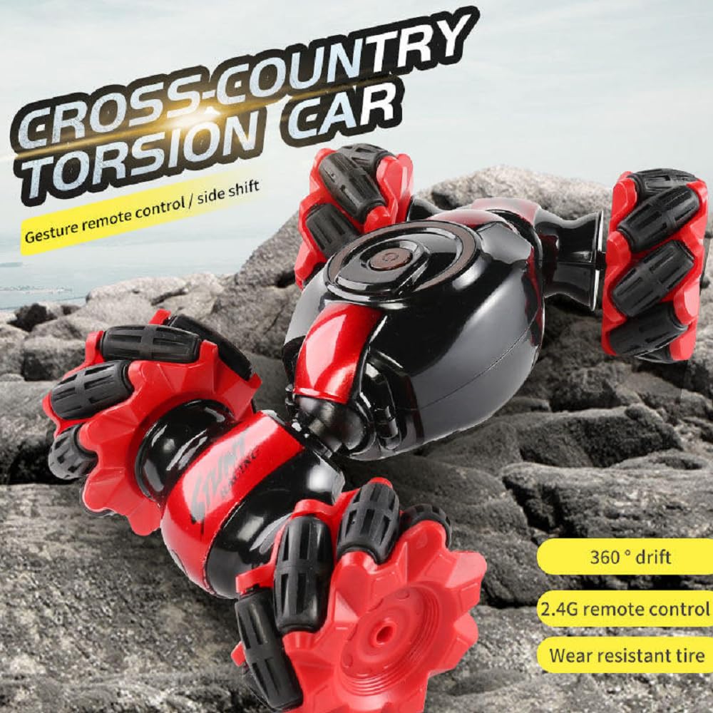 UCRAVO Car 4x4 High Speed Remote Control Car | Drift Stunt Car with Spray Smoke & LED Lights | Hand Gesture RC Car, Double Sided 4WD Monster Truck | 2.4GHz Off Road Toy for Kids Boys Girls