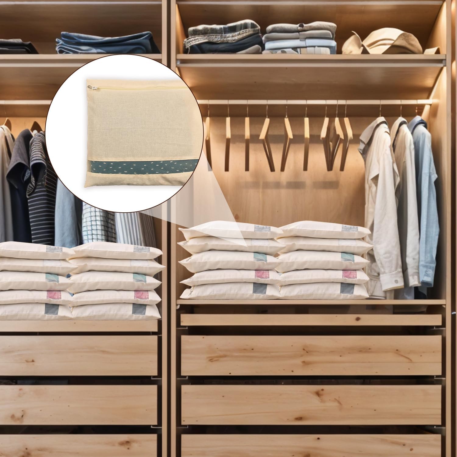 UCRAVO Pack of 6 Saree Bags Single Packing Saree Cover with Zipper Clothes Bags for Storage Mesh Window Cloth Storage Bags Set | Clothes Bags and Wardrobe Organizer with Transparent mesh window Set