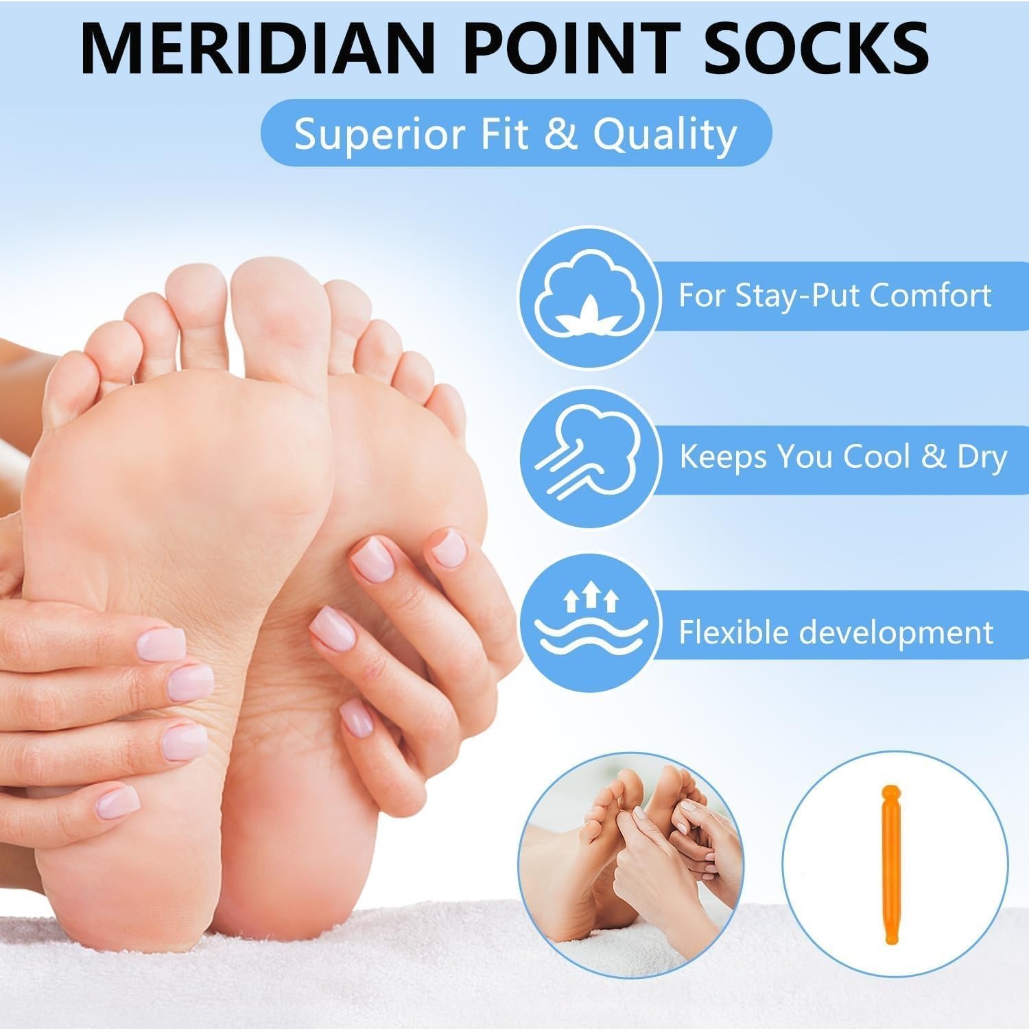 UCRAVO Reflexology Socks for Women with Trigger Point Massage Tool – Acupressure Foot Chart for Sole & Instep – Foot Pain Relief, Plantar Fasciitis, Stress & Circulation Aid – 1 Pair-Multicolor