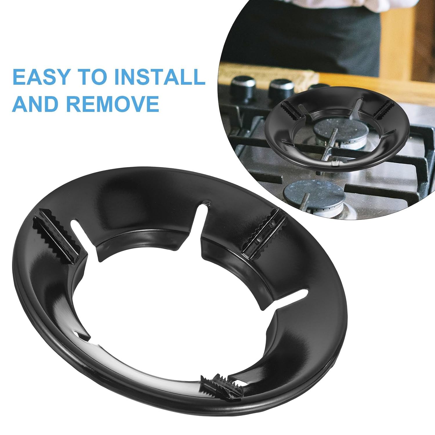 UCRAVO Silver 1Pcs Heavy Material Gas Stove Burner Stand Gas Chula Burner Gas Saver Jali Ring Fire & Windproof Energy Saving, Gas Chula Support Stand 4 Legs Supported For Indian Gas 0.7mm Thickness