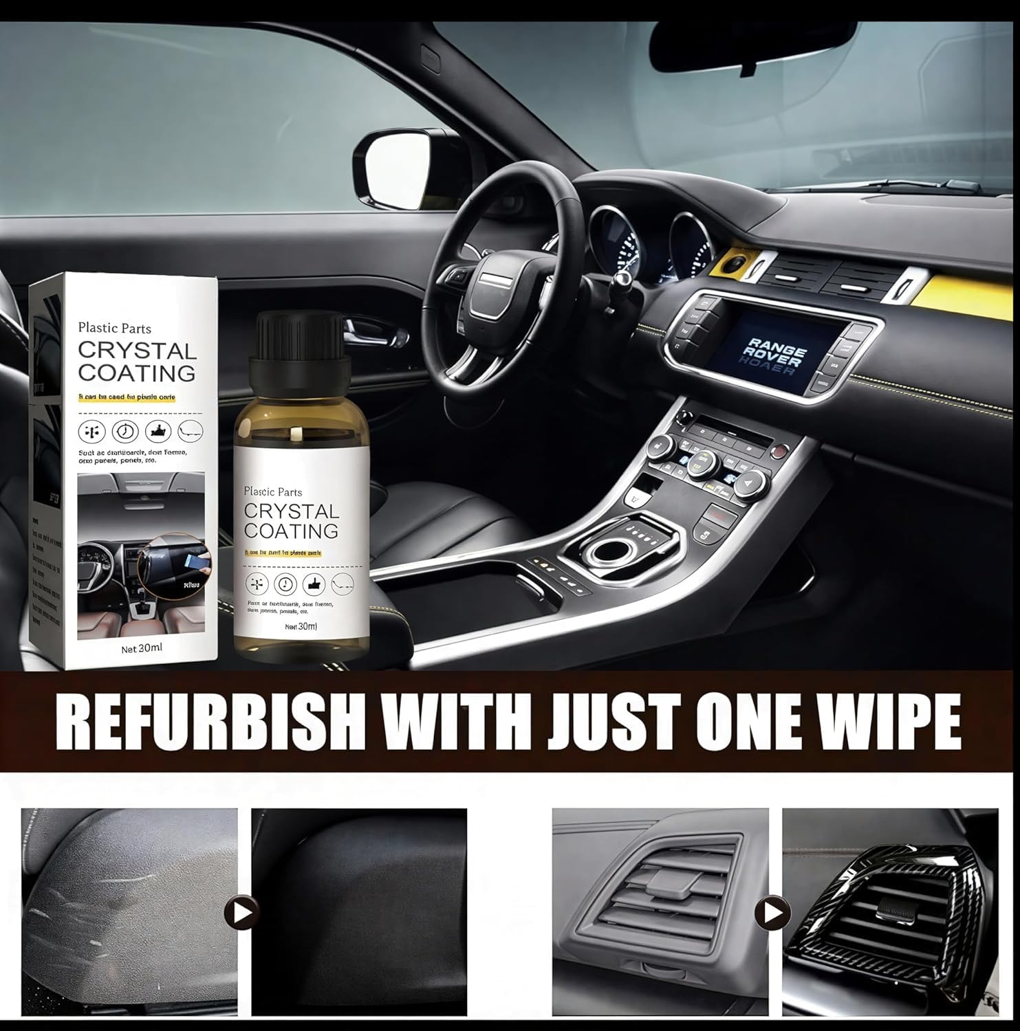 UCRAVO 15-Piece Car Cleaning Kit with Extendable Microfiber Duster | Plastic Parts Crystal Coating Restorer & Glass Oil Film Remover | Multi-Purpose Detailing Set for Interior, Exterior, Car & Home