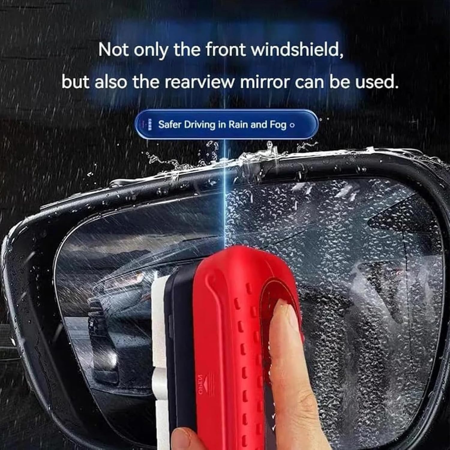 UCRAVO Oil Film Cleaning Brush & Car Glass Cleaner Anti-Fog Spray Anti-Mist, Oil Stain Remover for Car Windows, Mirrors & Glass Rain Mist Windshield Defogger & Stain Remover for Interior & Exterior