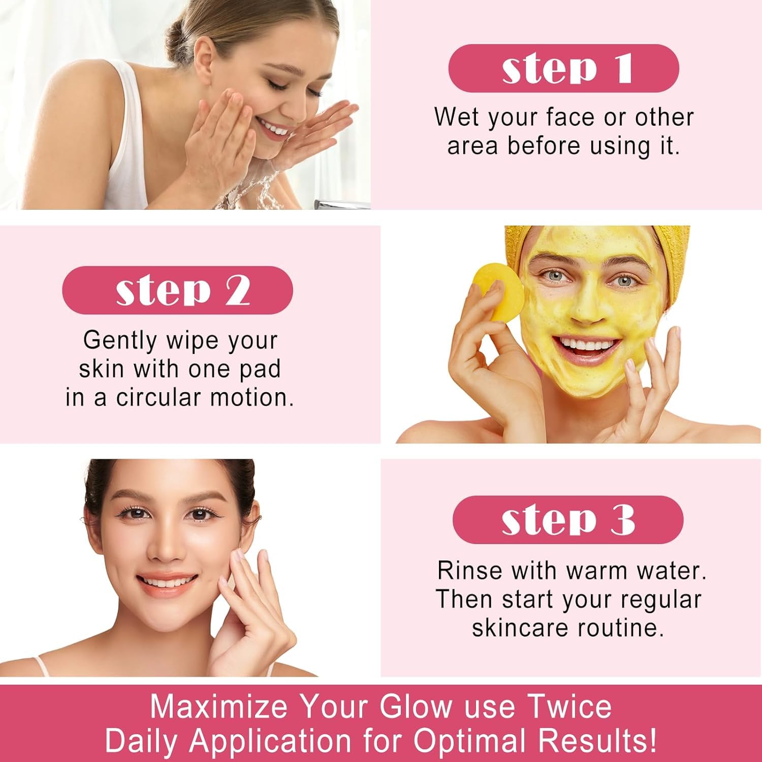 UCRAVO Kojic Acid & Turmeric Cleansing Pads – 120PCS | Skin Brightening & Dark Spot Remover | Foaming Exfoliating Face Pads with Vitamin C & B5 for Acne, Pigmentation – For All Skin Types - 2 PACK