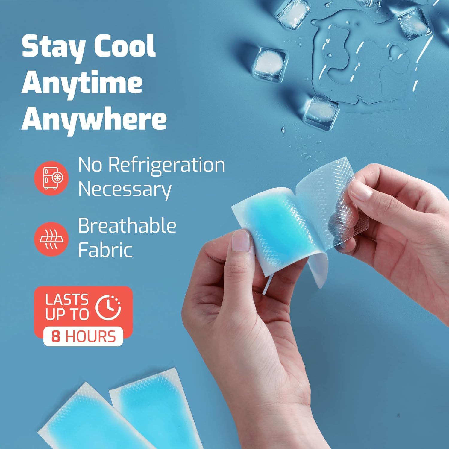 UCRAVO 10 pcs Kids Cooling Patches for Fever Discomfort Pain Relief Reducer Soothe Headache Forehead Strips Gel Sheet Toothache Drowsiness Fatigue Refreshing Sunstroke Good for Cooling - Men Women