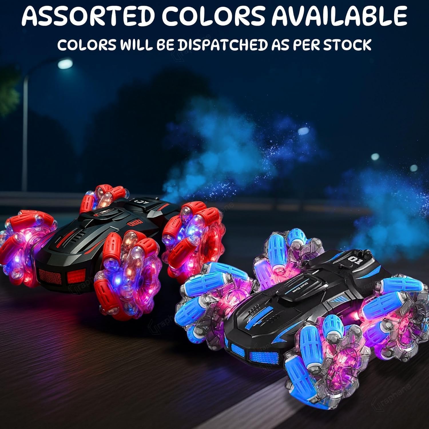 UCRAVO Gesture Sensing RC Stunt Car for Kids 6-12 Years, 360° Rotating Remote Control Car with Hand Gesture Watch, Double Sided Drifting Monster Truck, LED Lights Music, Rechargeable Toy Car Gift