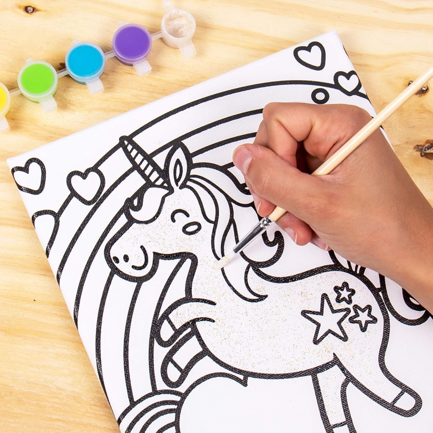 UCRAVO 2 PCS Kids Canvas Painting Craft Set with Paints & Brushes DIY Art & Coloring for Children,Creative Educational Drawing Toy for Home,School Art Projects,Birthday Gift,Fun Drawing Activity Set