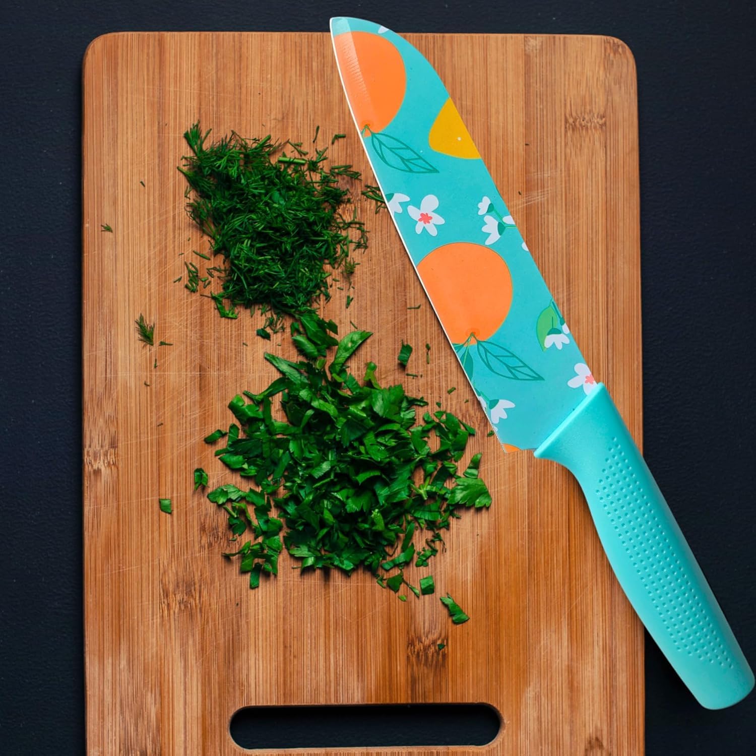 UCRAVO 3 Pcs Green Professional Kitchen Knife Set, Colorful Stainless Steel Chef Utility, Paring Knife, Razor Sharp Multipurpose Knives for Cutting Vegetables, Fruits, Bread with Non Slip Handle