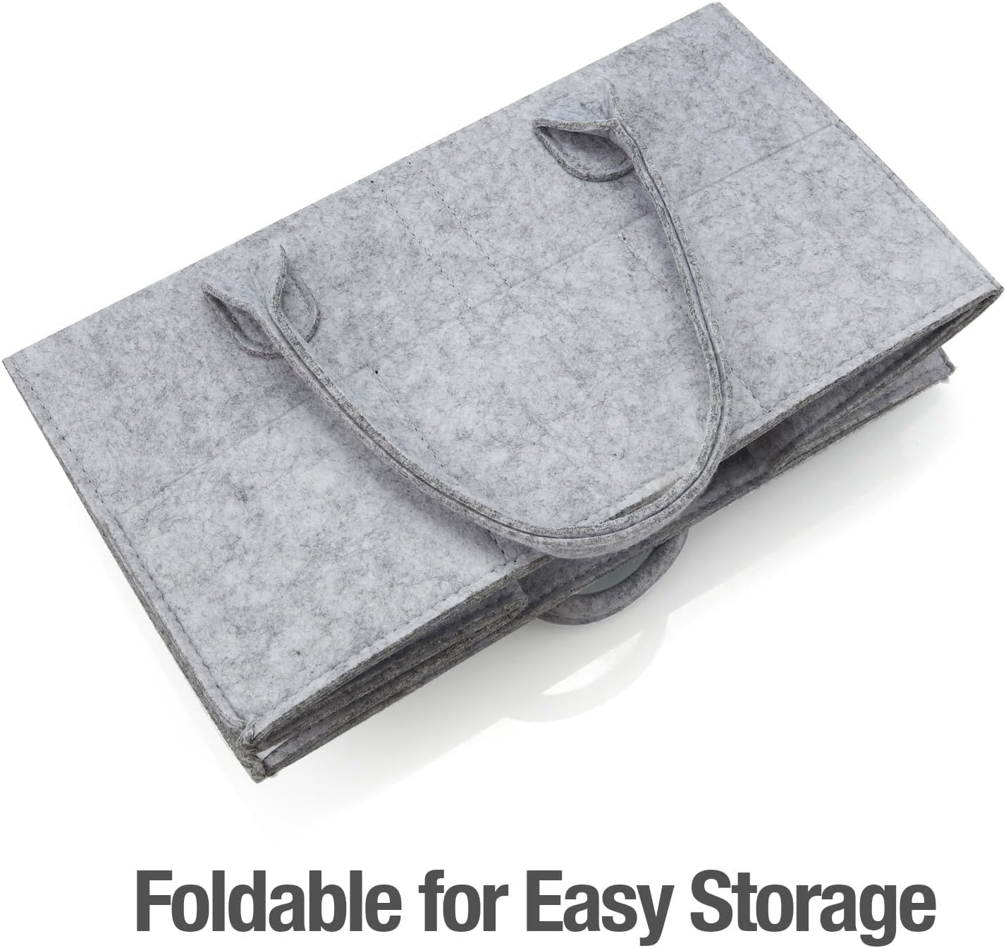 UCRAVO Baby Diaper Caddy Organizer with handles - Nursery Storage basket and Car Organizer for Diapers and Baby Wipes - 5 Compartments, 8 Pockets, Soft, Sturdy, and Convenient Baby Shower Gifts - Grey