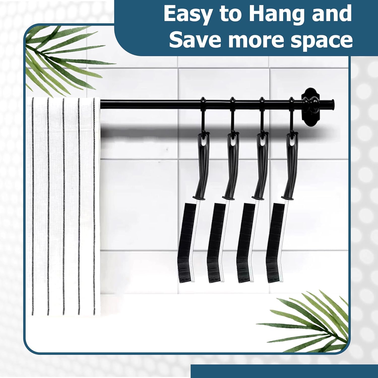 UCRAVO 6Pcs Multifunctional Gap Cleaning Brush, Brush The Gaps, Clean The Dead Corners of Bathroom Kitchen Tiles, Window Slots, and Brushes, Hard Bristle Crevice Cleaning Tools for Household