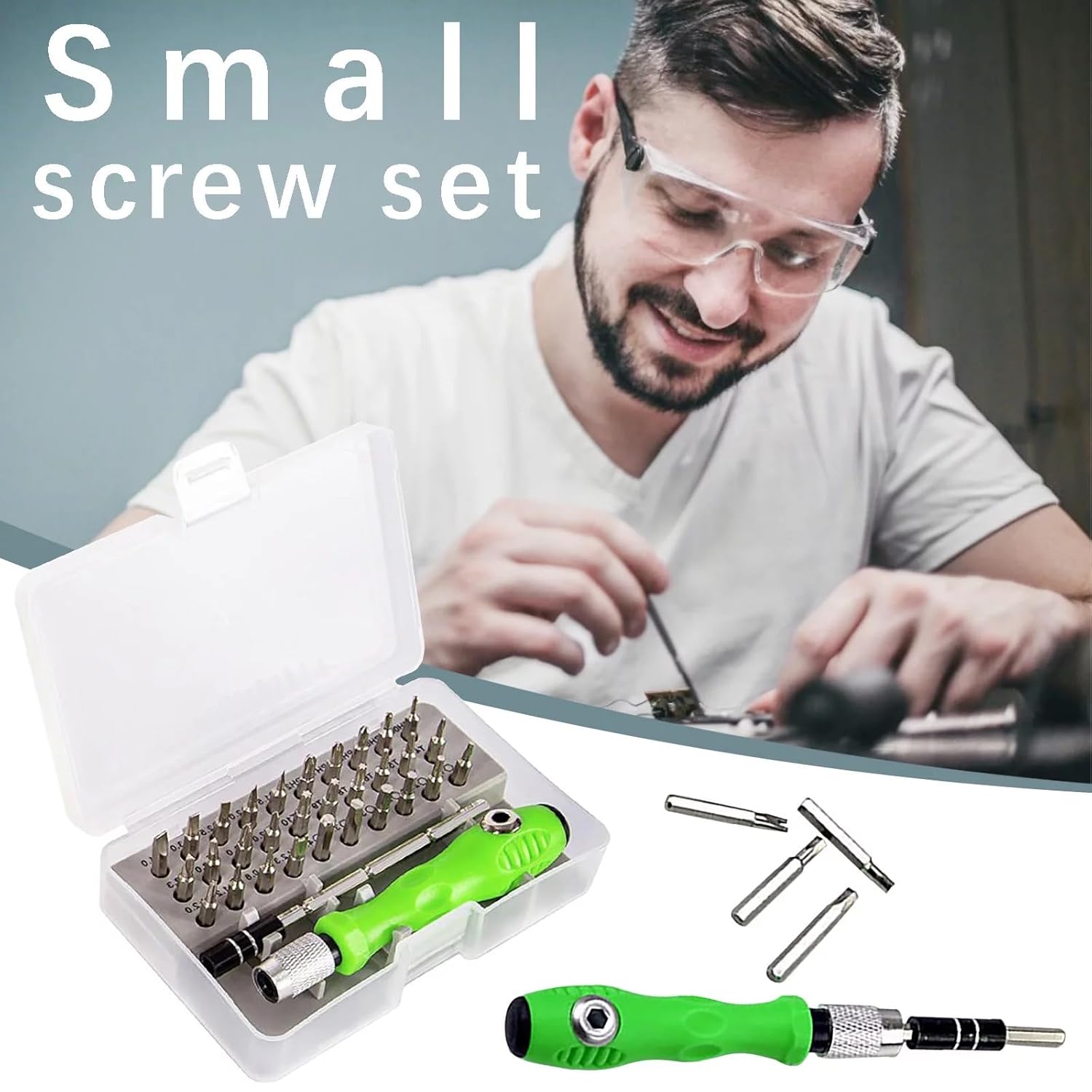 UCRAVO 32-in-1 Small Screwdriver Set, Mini Precision Professional Electronics Repair Tool Kit with 30 Bits Magnetic Driver Kit for Phone, Watch, DIY, Game, Console, Tablet, Computer Maintenance Tool