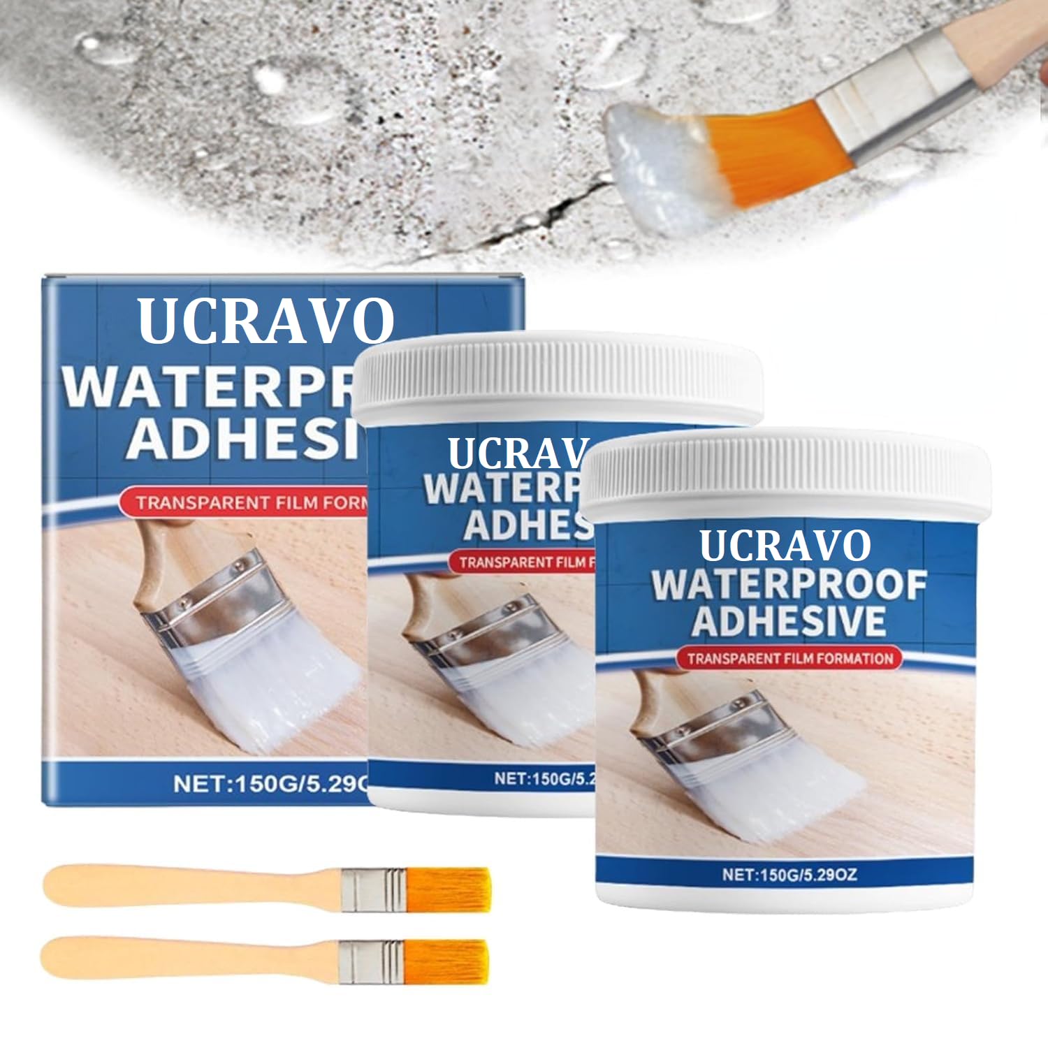 UCRAVO 2Pcs Wall Sealant Anti Leakage Glue Waterproof Adhesive Roof Water Leakages Stops Glue for Wall, Transparent Crack Seal Leakage Protection Outdoor Bathroom Wall Tile Window Roof