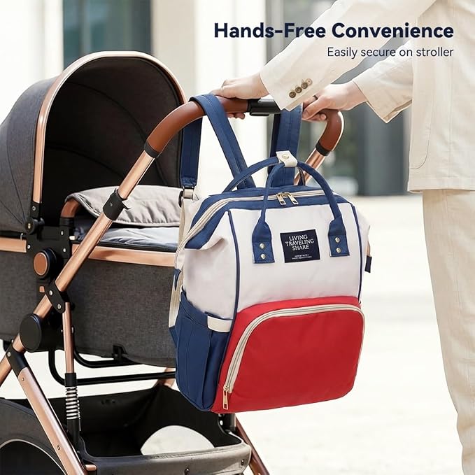 UCRAVO Diaper Bag Backpack for Mothers – Large Capacity Baby Travel Bag with Insulated Bottle Pockets, Waterproof Maternity Nappy Bag, Multi-Function Baby Organizer for Moms & Dads