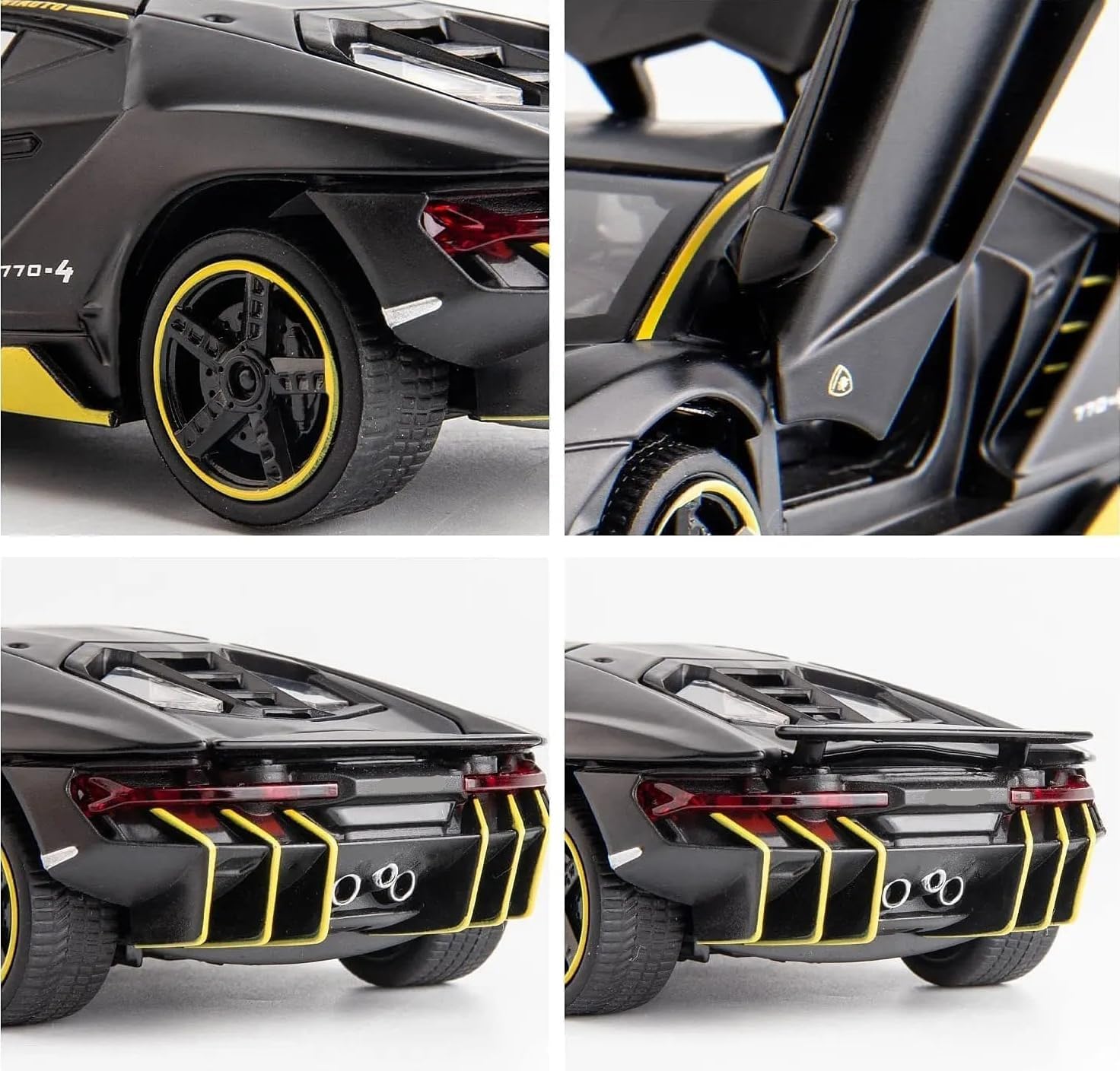 UCRAVO Die-Cast Metal Car 1:32 Scale Pull Back Toy Car with Openable Doors & LED Lights,Alloy Sports Car Model, Miniature Collectible Vehicle for Boys & Girls 3 4 5 6 7 8 Years Old Diecast Lamborgini
