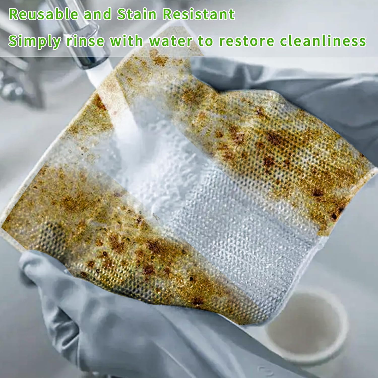 UCRAVO 10PcMultifunctional Non-Scratch Wire Dishcloth, Wire Dishwashing Rag, Steel Wire Dishwashing Cloth with 1Pc Crevice Gaps Cleaning Brush for Cookware, Scrubs, Cleans Dishes, Sinks, Counters