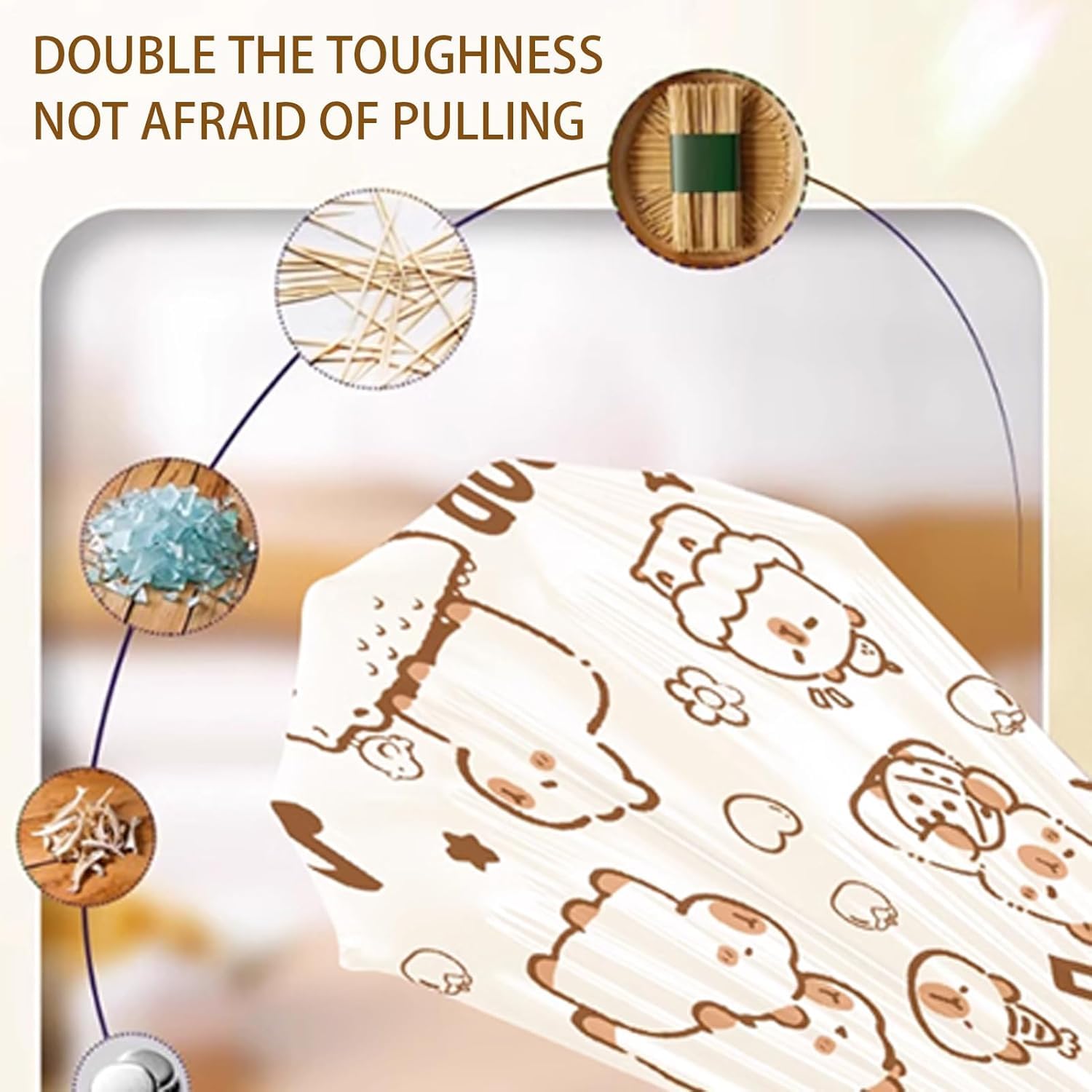 UCRAVO Capybara Garbage Bags Roll Pack of 3 (120 Bags Total) Strong Disposable Dustbin Bags for Kitchen, Bathroom, Office, Home & Commercial Use | Heavy Duty Leak Proof Trash Bags for Wet & Dry Waste