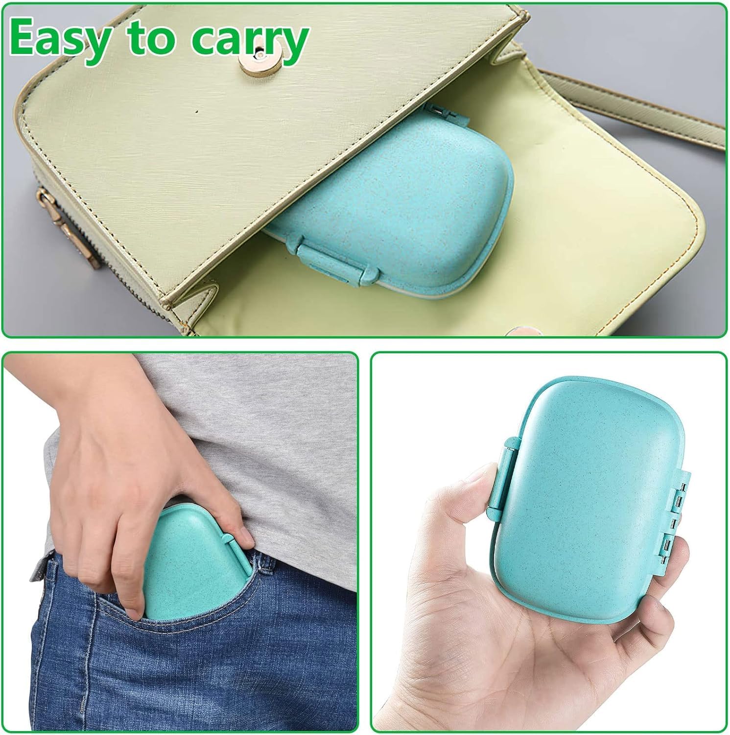 UCRAVO Pill Organizer Box with 8 Compartments Portable Medicine Storage Box for Daily Tablets,Capsules & Vitamins Travel Friendly Pill Case | Moisture Proof Tablet Organizer for Home, Office & Travel