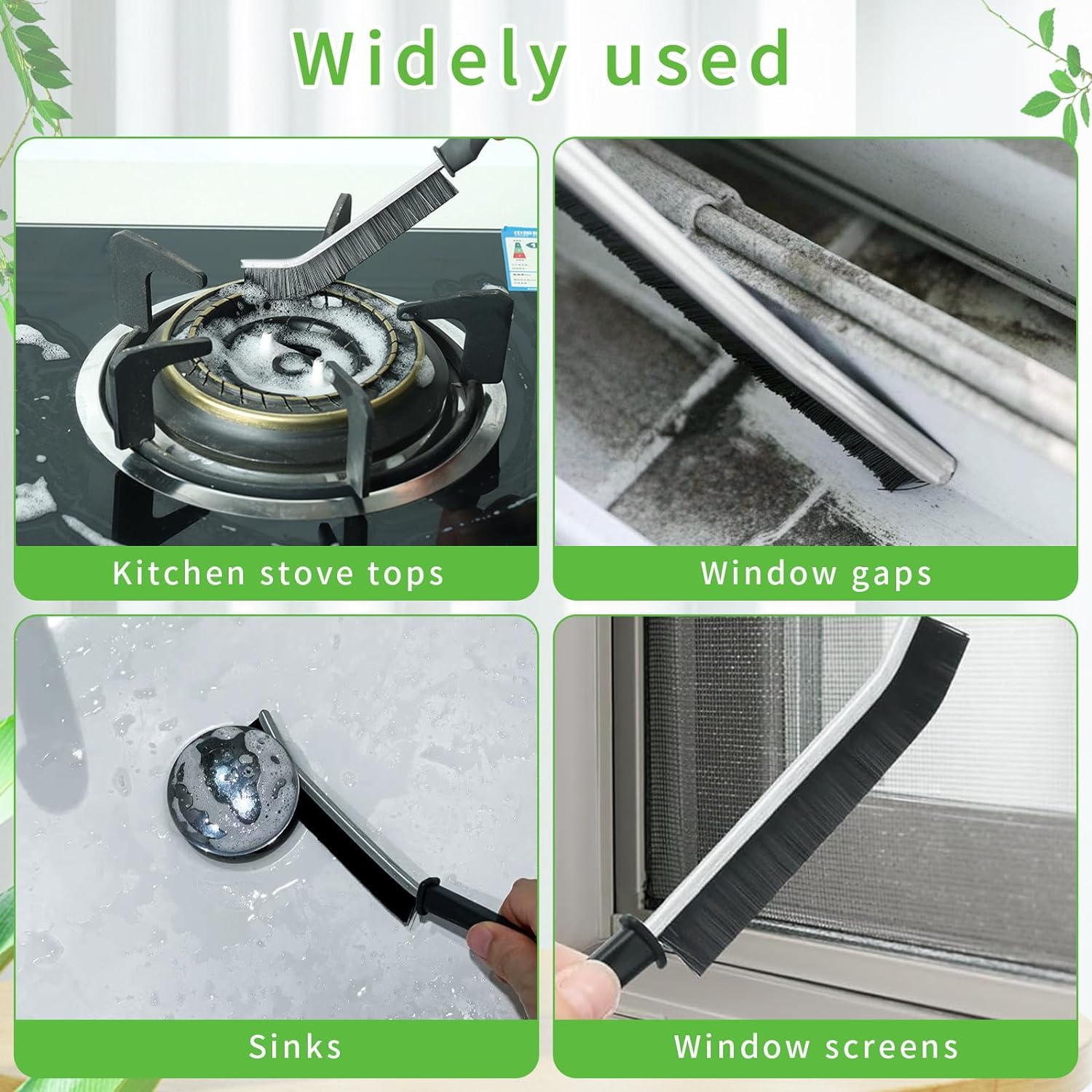 UCRAVO 10PcMultifunctional Non-Scratch Wire Dishcloth, Wire Dishwashing Rag, Steel Wire Dishwashing Cloth with 1Pc Crevice Gaps Cleaning Brush for Cookware, Scrubs, Cleans Dishes, Sinks, Counters