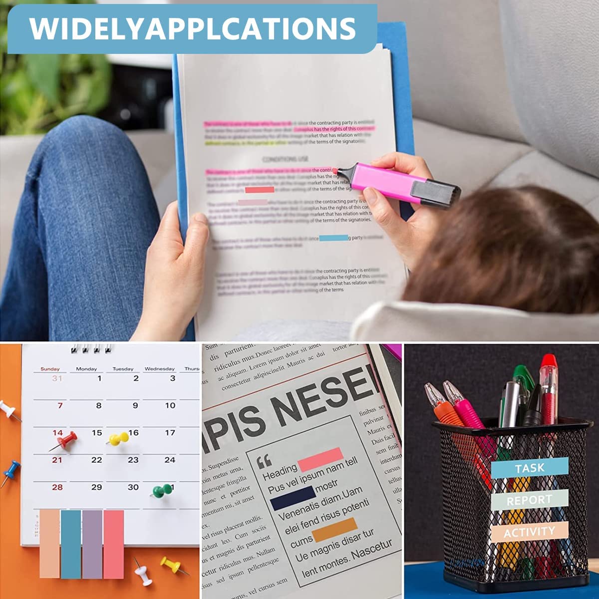 UCRAVO Sticky Tabs Transparent Sticky Notes Writable and Multifunctional Tabs with Ruler Reminder Tabs for Page Markers or Book Reading Notes Sorting Files,Self-Stick Notes (2)