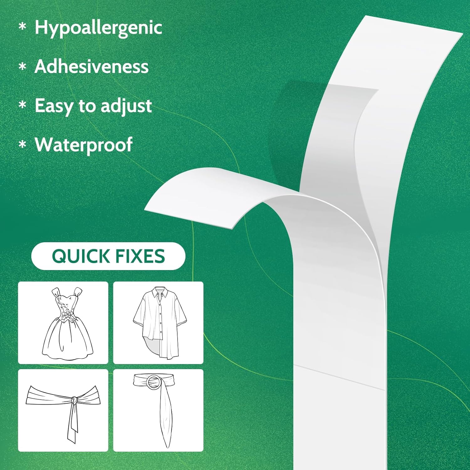 UCRAVO 396 Double Sided Dress Tape Strips for Women Invisible Clothing & Body Tape for Saree,Blouse, Deep Neck Dresses, Tops & Gowns Strong All-Day Hold, Skin Friendly Fashion Emergency Wardrobe Tape