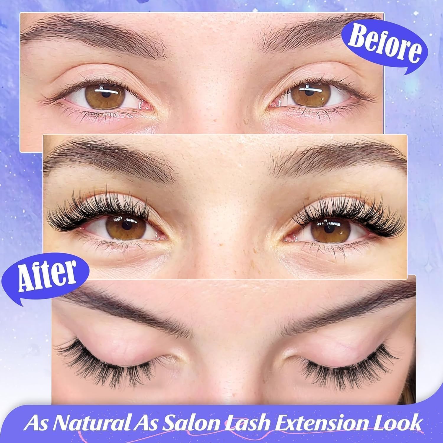 UCRAVO Magnetic Eyelashes for Women Natural Look Reusable Wispy Magnetic Lashes No Glue No Eyeliner Needed – Lightweight Invisible Band False Eyelash Extension Kit for Party Wedding Makeup
