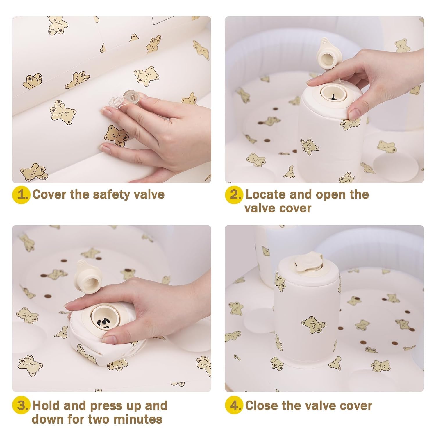 UCRAVO Baby Inflatable Sofa Seat for Sitting Practice Infant Support Chair with Backrest, Arm & Safety Bumper | Soft Air Filled Baby Floor Seat for 3–12 Months | Portable Baby Sitting Training Chair